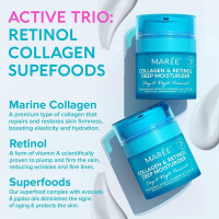 MAREE Face Moisturizer - Collagen Cream for Women - Anti-Wrinkle Retinol Cream with Hyaluronic Acid - Day & Night Cream for Face - Instant Face Lift Cream with Hydrating & Firming Effect - 1.7oz