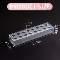 Clear Acrylic Flower Vase Rectangular Floral Centerpiece for Dining Table, 15.7 Inch Long Rectangle Acrylic Vase for Home Wedding Dining Table Decor