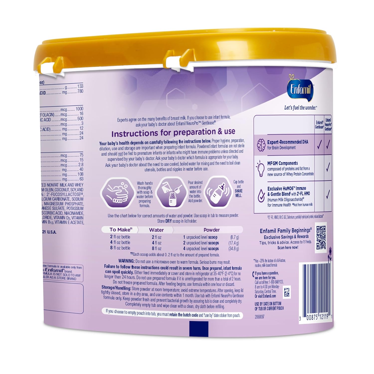 Enfamil NeuroPro Gentlease Baby Formula, Brain Building DHA, HuMO6 Immune Blend, Designed to Reduce Fussiness, Crying, Gas & Spit-up in 24 Hrs, Baby Milk, 19.5 Oz, Pack of 4 19.5 Ounce (Pack of 4)