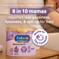 Enfamil NeuroPro Gentlease Baby Formula, Brain Building DHA, HuMO6 Immune Blend, Designed to Reduce Fussiness, Crying, Gas & Spit-up in 24 Hrs, Baby Milk, 19.5 Oz, Pack of 4 19.5 Ounce (Pack of 4)