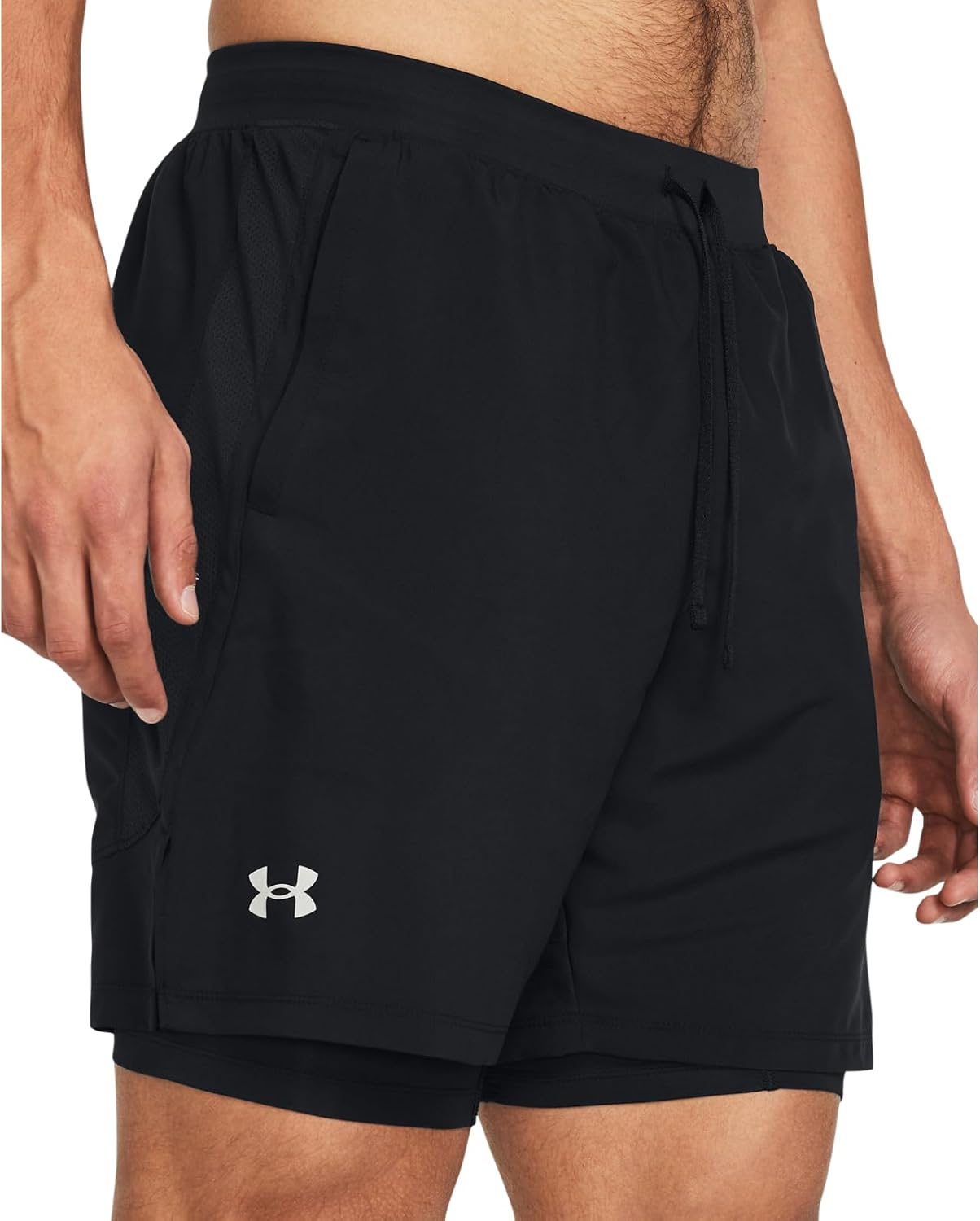 Under Armour Men's Launch Run 7-inch 2-in-1 Shorts Medium (001) Black / Black / Reflective