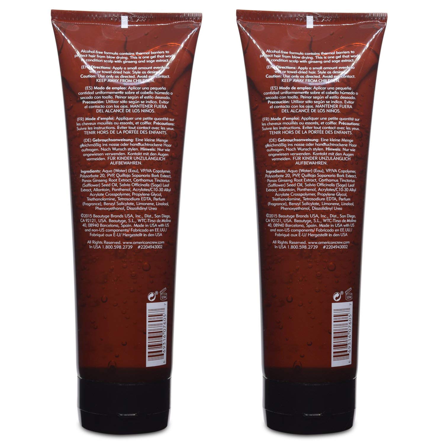 AMERICAN CREW Classic Light Hold Styling Gel 250ml / 8.45fl.oz. (Pack of 2) Classic 8.4 Fl Oz (Pack of 2)