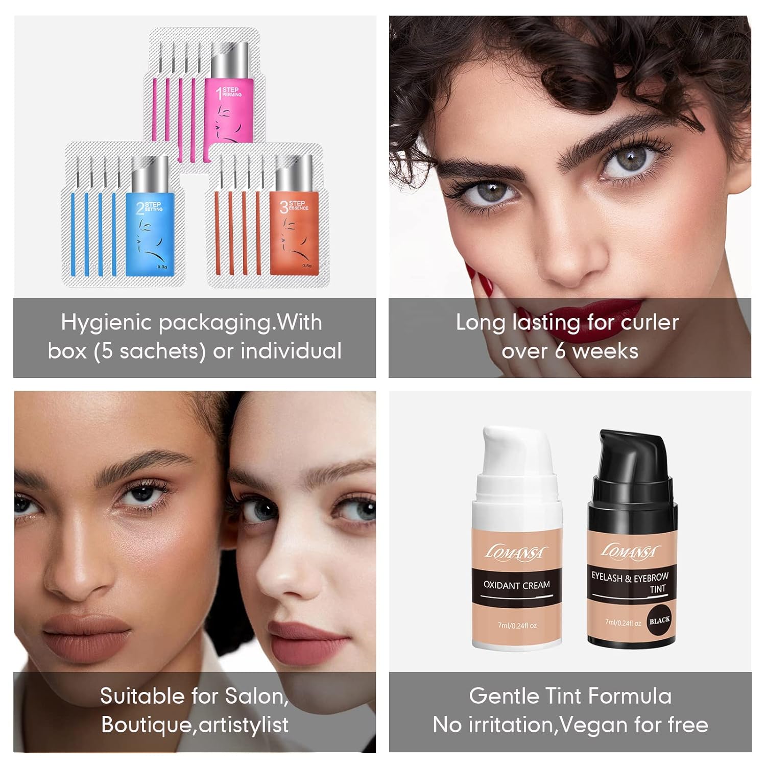 Lash Lift Kit and Black, Eyelash Perm Kit with Lash Lift Glue Balm, Instant Curled and Voluminous Coloring with Black Hair Colors, Complete Tools for Salon Home