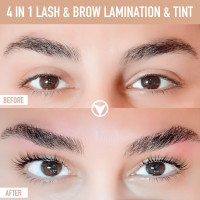 Lash Lift Kit and Black, Eyelash Perm Kit with Lash Lift Glue Balm, Instant Curled and Voluminous Coloring with Black Hair Colors, Complete Tools for Salon Home