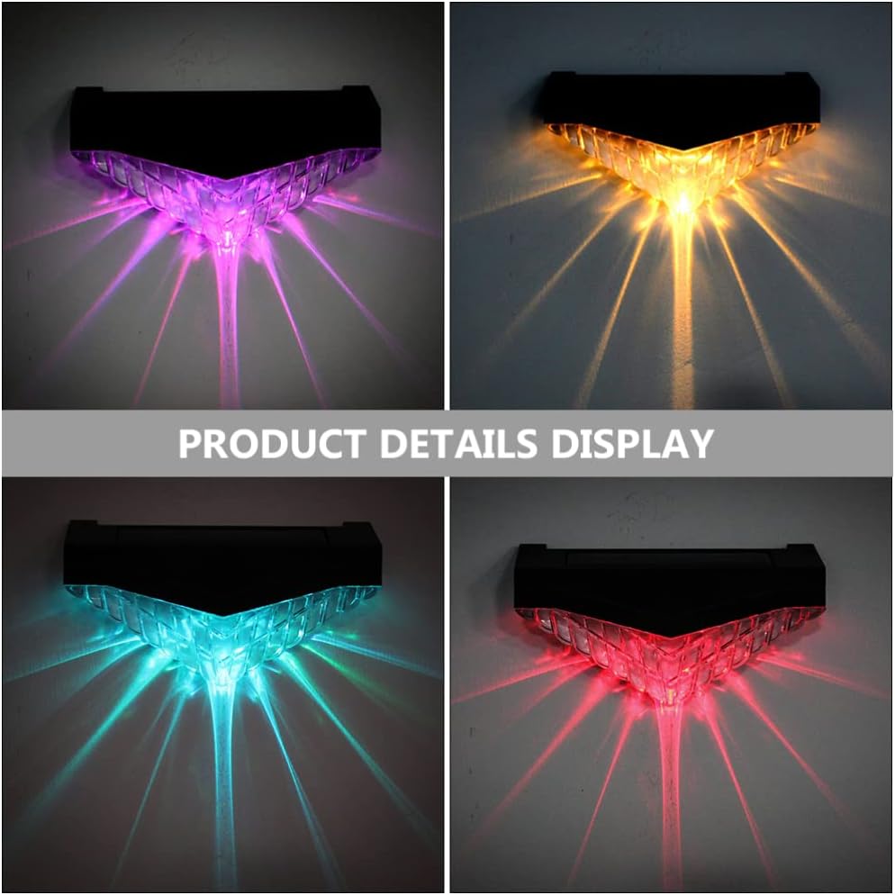 NOVOCE 2pcs Solar Deck Lights Diamond Fence Light Outdoor Post Cap Garden Wall-Mounted Lamp Stair Step Led Brightness Yard Patio Decorative Bubbles Lantern for Home Black