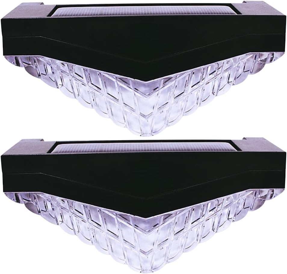 NOVOCE 2pcs Solar Deck Lights Diamond Fence Light Outdoor Post Cap Garden Wall-Mounted Lamp Stair Step Led Brightness Yard Patio Decorative Bubbles Lantern for Home Black