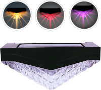 NOVOCE 2pcs Solar Deck Lights Diamond Fence Light Outdoor Post Cap Garden Wall-Mounted Lamp Stair Step Led Brightness Yard Patio Decorative Bubbles Lantern for Home Black