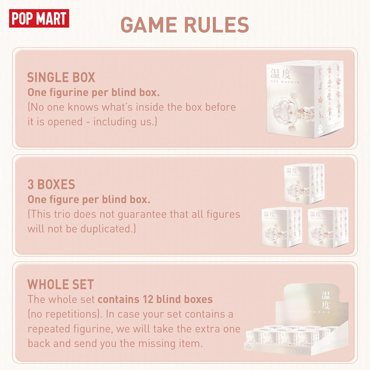 POP MART SKULLPANDA Warmth Series, SKULLPANDA Blind Box Figures, Random Design Action Figures Collectible Toys Home Decorations, Holiday Birthday Gifts for Girls and Boys, Single Box Temperature Single Box