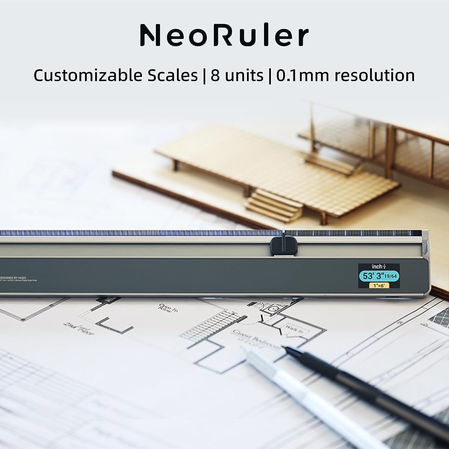 Wholesale NeoRuler Digital Scale Ruler, 12 inch Smart Scale Ruler with  Infinite Customized Scales and ±0.004 inch Accuracy, 93 Built-in US  Imperial, Metric Scales, Architectural and Engineering Scale Ruler