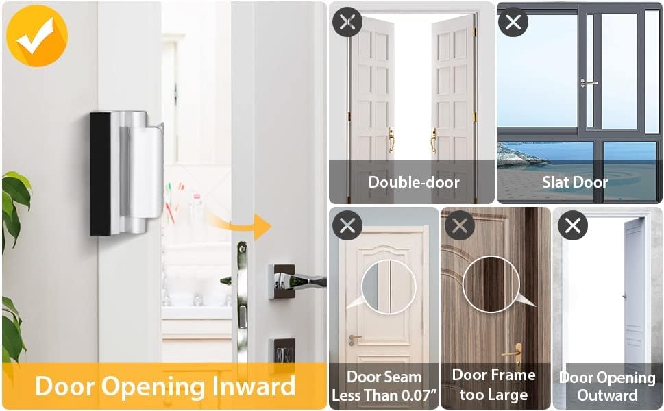 EverPlus Home Security Childproof Door Reinforcement Lock with 8 Screws and 3 Inch Stop Withstand 800 lbs for Inward Swinging Door, Upgrade Night Lock to Defend Your Home (Silver) 1 Silver