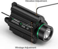 Feyachi LF-68 Green Laser Weapon Light 1000 Lumen LED Flashlight Combo with Picatinny Rail Mount for Pistol Rifle Rechargeable