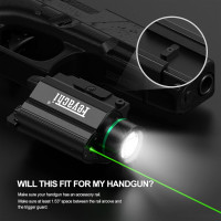 Feyachi LF-68 Green Laser Weapon Light 1000 Lumen LED Flashlight Combo with Picatinny Rail Mount for Pistol Rifle Rechargeable