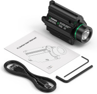 Feyachi LF-68 Green Laser Weapon Light 1000 Lumen LED Flashlight Combo with Picatinny Rail Mount for Pistol Rifle Rechargeable