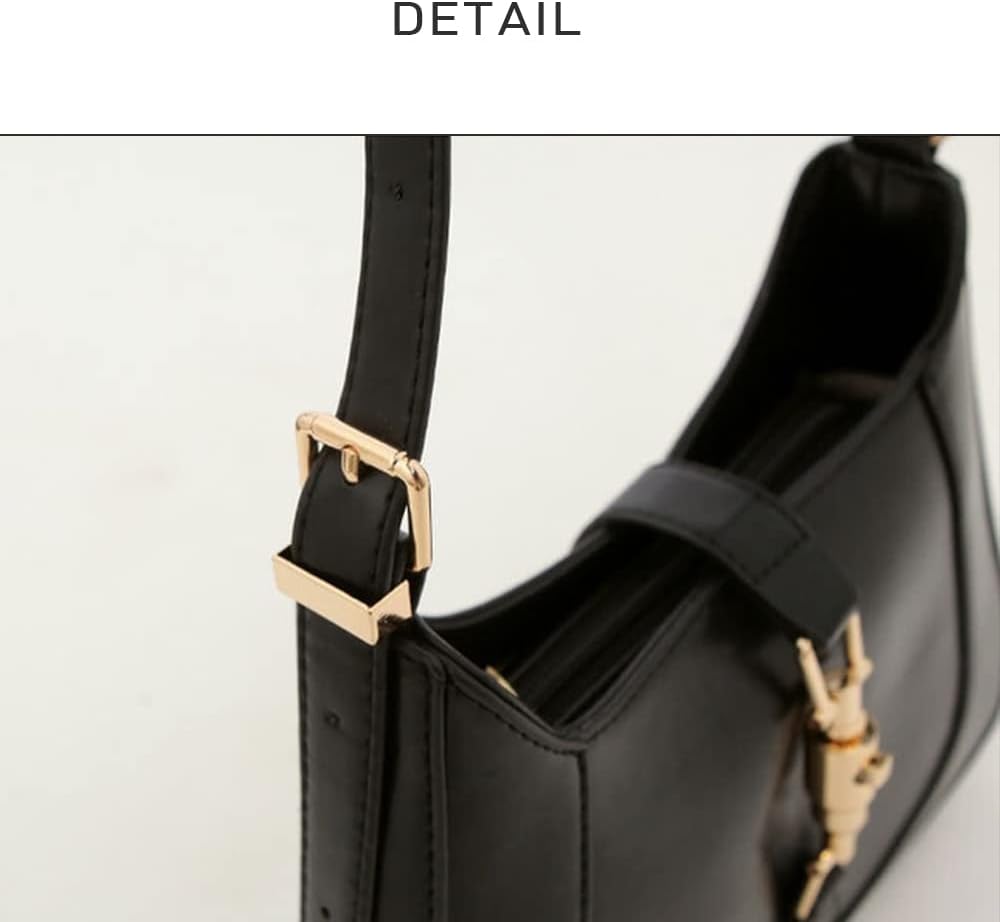Shoulder Bag Purse for Women, Handbag Crossbody Bag Underarm PU Leather Wallet Tote Black