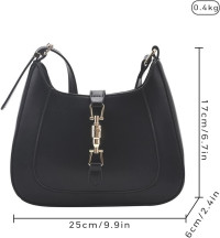Shoulder Bag Purse for Women, Handbag Crossbody Bag Underarm PU Leather Wallet Tote Black