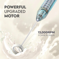 Zulay Kitchen Milk Frother Handheld Battery Operated – Electric Drink Mixer for Coffee, Lattes, Cappuccinos, Matcha & Hot Chocolate – Portable Foam Maker & Coffee Bar Accessory Froth Mate Alpha Black