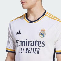 adidas Men's Real Madrid 23/24 Home Jersey - A Sleek and Lightweight Jersey with Gold Accents and Legendary Soccer History Large White