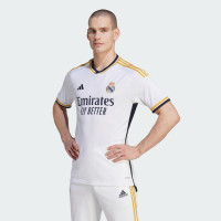 adidas Men's Real Madrid 23/24 Home Jersey - A Sleek and Lightweight Jersey with Gold Accents and Legendary Soccer History Large White