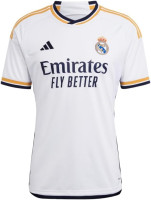 adidas Men's Real Madrid 23/24 Home Jersey - A Sleek and Lightweight Jersey with Gold Accents and Legendary Soccer History Large White