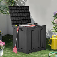 YITAHOME 31 Gallon Resin Deck Box Outdoor Storage Box and Waterproof Package Delivery Box with Lockable Lid for Patio Furniture, GardenTools, Pool Supplies, Black Black 30 Gallon
