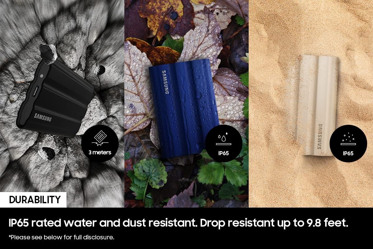 Samsung T7 Shield 4TB Portable SSD - 1050MB/s, Rugged, Water & Dust Resistant, for Content Creators - Black Black 4 TB