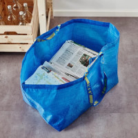 I-K-E-A Frakta Shopping Bag Large Blue (Set of 4) Grocery Laundry Tote Bag