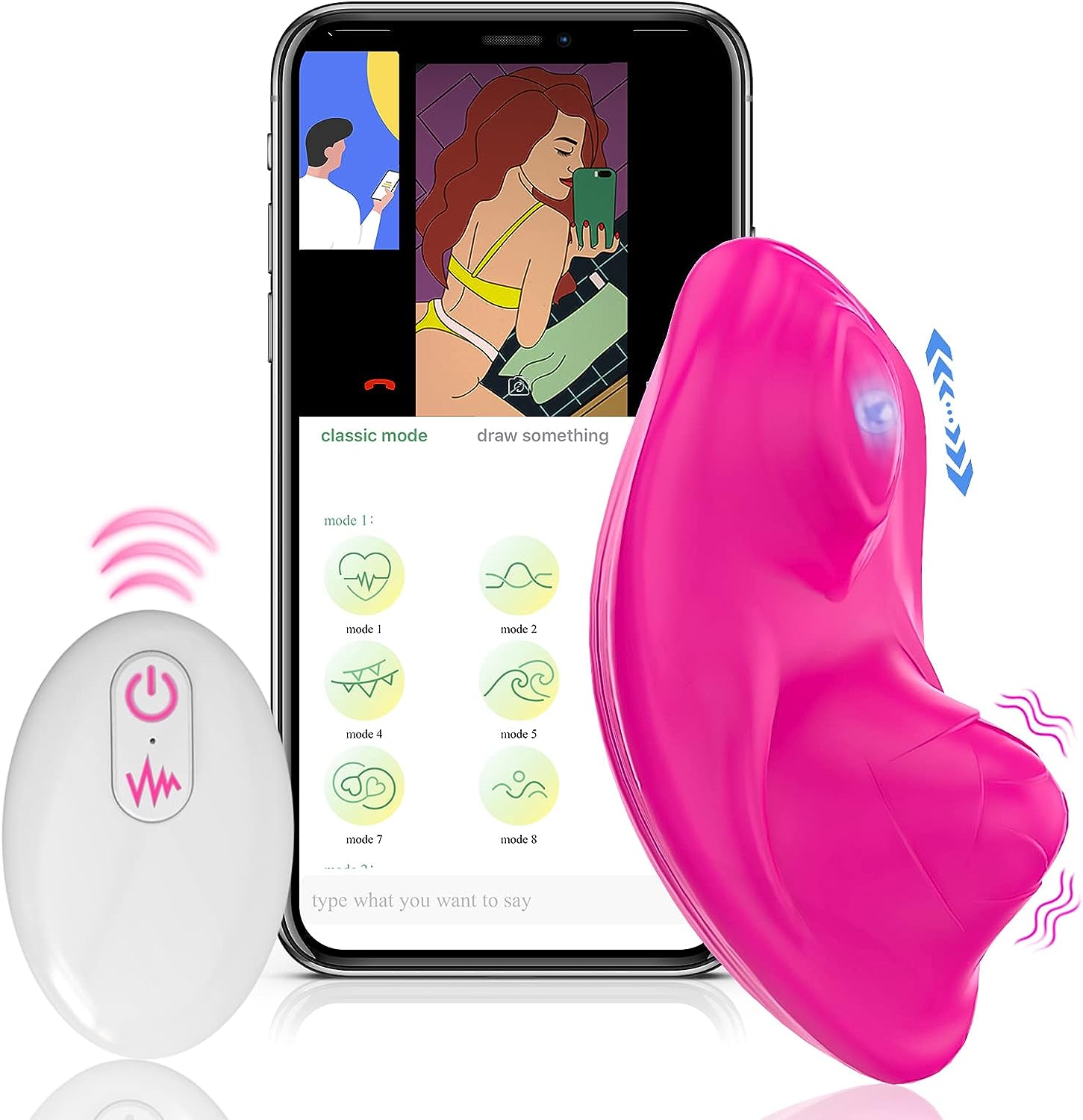 Remote Control Vibrator Wearable Panty Vibrator, Butterfly Vibrator for Panties Dual Stimulator Dual Motor Slip Vibrator Adult Toy (Rose Pink)