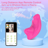 Remote Control Vibrator Wearable Panty Vibrator, Butterfly Vibrator for Panties Dual Stimulator Dual Motor Slip Vibrator Adult Toy (Rose Pink)