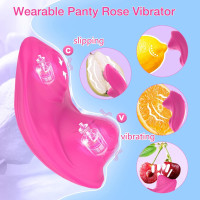 Remote Control Vibrator Wearable Panty Vibrator, Butterfly Vibrator for Panties Dual Stimulator Dual Motor Slip Vibrator Adult Toy (Rose Pink)