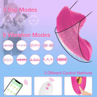 Remote Control Vibrator Wearable Panty Vibrator, Butterfly Vibrator for Panties Dual Stimulator Dual Motor Slip Vibrator Adult Toy (Rose Pink)