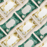 The Honest Company Flushable Wipes for Sensitive Skin | Fragrance Free, Hypoallergenic, 99% Water, Safe to Flush | pH Balanced Feminine Wipes | Tropical Leaves, 42 Count Tropical Leaves 42 Count (Pack of 1)
