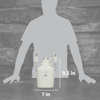 Stanley Legendary Classic Canteen Water Bottle - 1.1 QT - Stainless Steel Canteen with Strap and Leakproof Lid - Dishwasher Safe and BPA-Free, Cream Cream 35.2 Ounces