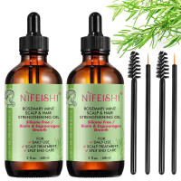 NIFEISHI Rosemary Oil for Hair Growth Organic(4.04 Oz), Rosemary Mint Scalp & Hair Strengthening Oil with Biotin & Essential Oils, Hair Growth Oil for Dry Damaged Hair, Skin Care & Face 2PCM-Rosemary