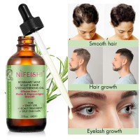 NIFEISHI Rosemary Oil for Hair Growth Organic(4.04 Oz), Rosemary Mint Scalp & Hair Strengthening Oil with Biotin & Essential Oils, Hair Growth Oil for Dry Damaged Hair, Skin Care & Face 2PCM-Rosemary