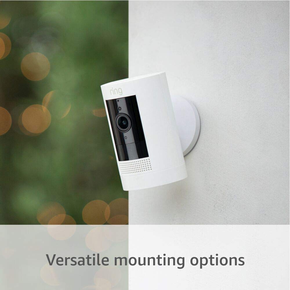 Ring Outdoor Cam (Stick Up Cam) | Weather-Resistant Outdoor Camera, Live View, Color Night Vision, Two-Way Talk, Motion alerts, Works with Alexa | White 1 Camera