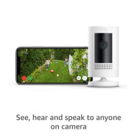 Ring Outdoor Cam (Stick Up Cam) | Weather-Resistant Outdoor Camera, Live View, Color Night Vision, Two-Way Talk, Motion alerts, Works with Alexa | White 1 Camera