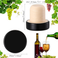 Yookeer T-shaped Stopper Cork Wine Bottle Stoppers Reusable Wine Sealing Plug for Beer Bottles DIY Craft(Black,24 Pieces) Black 24