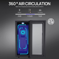 JINJUNYE 26L Cigar Humidors with Cooling and Heating Function, Electirc Cooler Humidor with Spanish Cedar Wood Drawer Shelves, Temperature Control & Hygrometer, Cabinet Humidor, Gift for Men