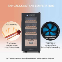 JINJUNYE 26L Cigar Humidors with Cooling and Heating Function, Electirc Cooler Humidor with Spanish Cedar Wood Drawer Shelves, Temperature Control & Hygrometer, Cabinet Humidor, Gift for Men