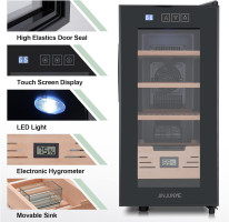 JINJUNYE 26L Cigar Humidors with Cooling and Heating Function, Electirc Cooler Humidor with Spanish Cedar Wood Drawer Shelves, Temperature Control & Hygrometer, Cabinet Humidor, Gift for Men