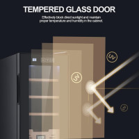 JINJUNYE 26L Cigar Humidors with Cooling and Heating Function, Electirc Cooler Humidor with Spanish Cedar Wood Drawer Shelves, Temperature Control & Hygrometer, Cabinet Humidor, Gift for Men