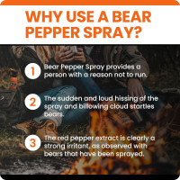 UDAP Pepper Power Bear Spray Self Defense Deterrent with Holster for Camping, Hiking, Fishing, Powerful Blast Pattern, 30 ft Fog Barrier, Safety Orange, SO2, 7.9 oz, 2 Pack