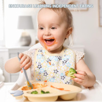 Silicone Baby Feeding Spoons, First Stage Baby Infant Spoons, Soft-Tip Easy on Gums I Training Spoon Self Feeding, Dishwasher & Boil-proof, 6 Pack Shifting Sand