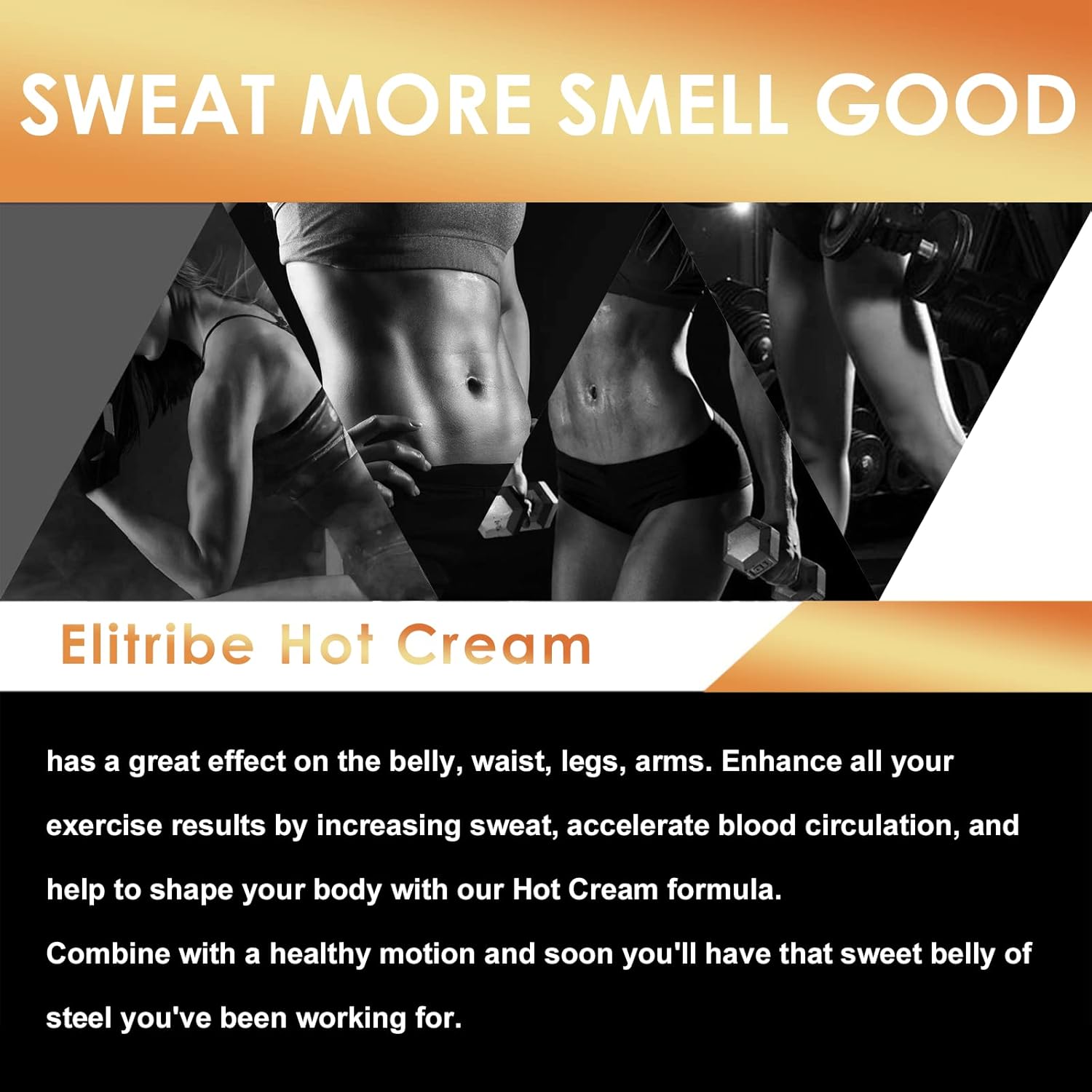 Hot Cream Sweat Workout Enhancer Gel - Fat Burning, Cellulite & Firming Body Lotion for All Skin Types - 3.5 oz