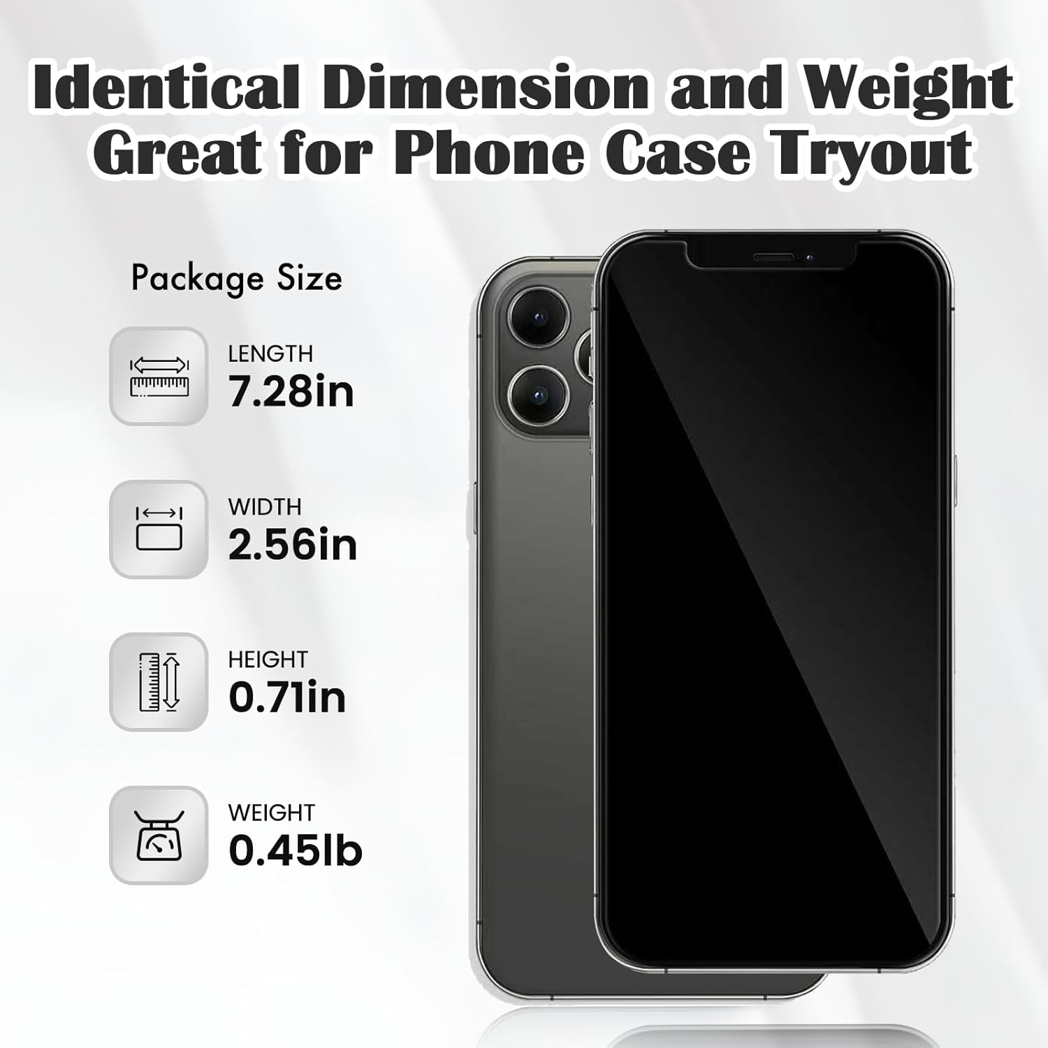 without Logo - Non Working Replica 1:1 Phone Dummy Display Phone Model for Phone 12 Pro / 12 Pro Max Fake Model Toy (Grey Blackscreen, 6.1inches)