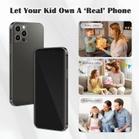 without Logo - Non Working Replica 1:1 Phone Dummy Display Phone Model for Phone 12 Pro / 12 Pro Max Fake Model Toy (Grey Blackscreen, 6.1inches)