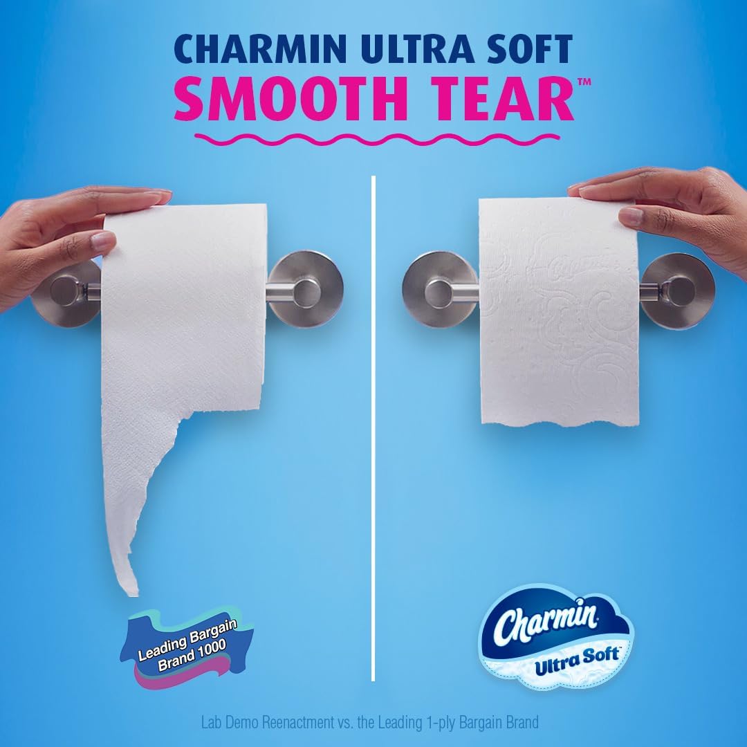 Charmin Ultra Strong Clean Touch Toilet Paper, 30 Family Mega Rolls = 153  Regular Rolls