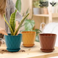 6 inch Plant Pots, 5 Pack Flower Pots Outdoor Indoor, Planters with Drainage Holes and Tray Saucers(Multicolor) Multicolor 6 inch