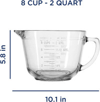 Anchor Hocking Batter Bowl, 2 Quart Glass Mixing Bowl
