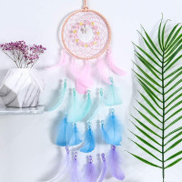 AWLEE Colorful Dream Catchers, Handmade Feather Native American Circular Net for Kids Boys Girls Bedroom Wall Hanging Decoration Decor Nursery Wall Art Ornament Craft